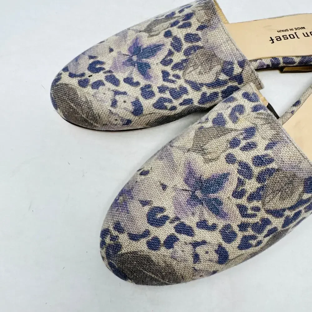 Jon Josef Floral Printed Slip‑On Mule Canvas Summer Flat Round Toe Size 9.5M‎